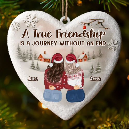 Custom Wood Ornament - Personalized Best Friend Christmas Birthday Gifts For Women, Besties, Sisters, BFF - Merry Moments Together