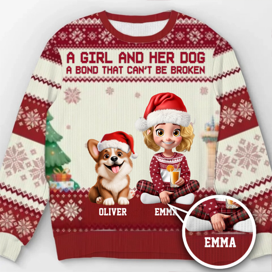 Custom Unisex Ugly Sweatshirt - Personalized Christmas Birthday Gifts For Dog Cat Lovers, Dog Dad And Mom, Cat Owners - Life Is Better With My Fur Babies