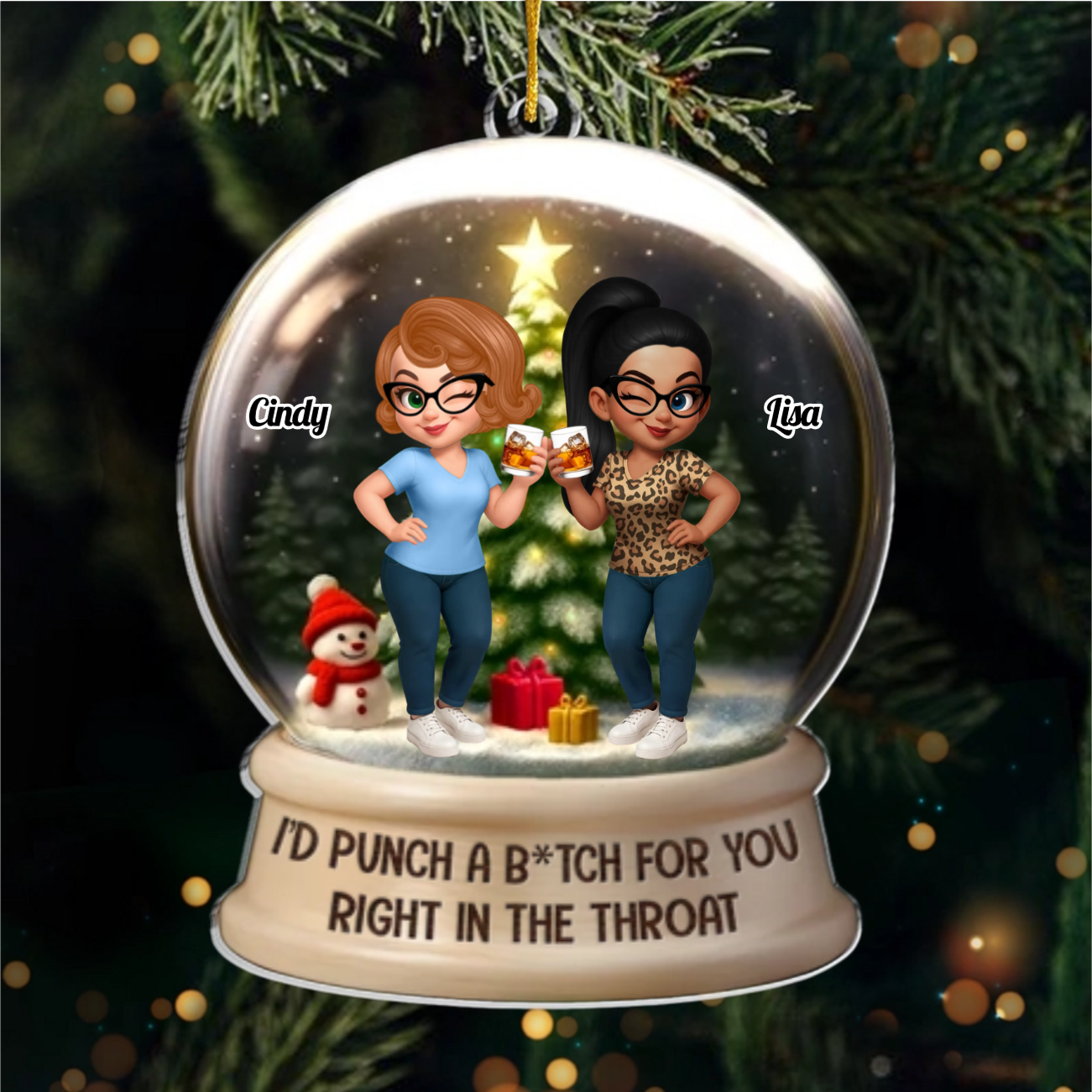 Custom Acrylic Ornament - Personalized Best Friend Christmas Birthday Gifts For Women, Besties, Sisters, BFF - Merry Moments With My Bestie