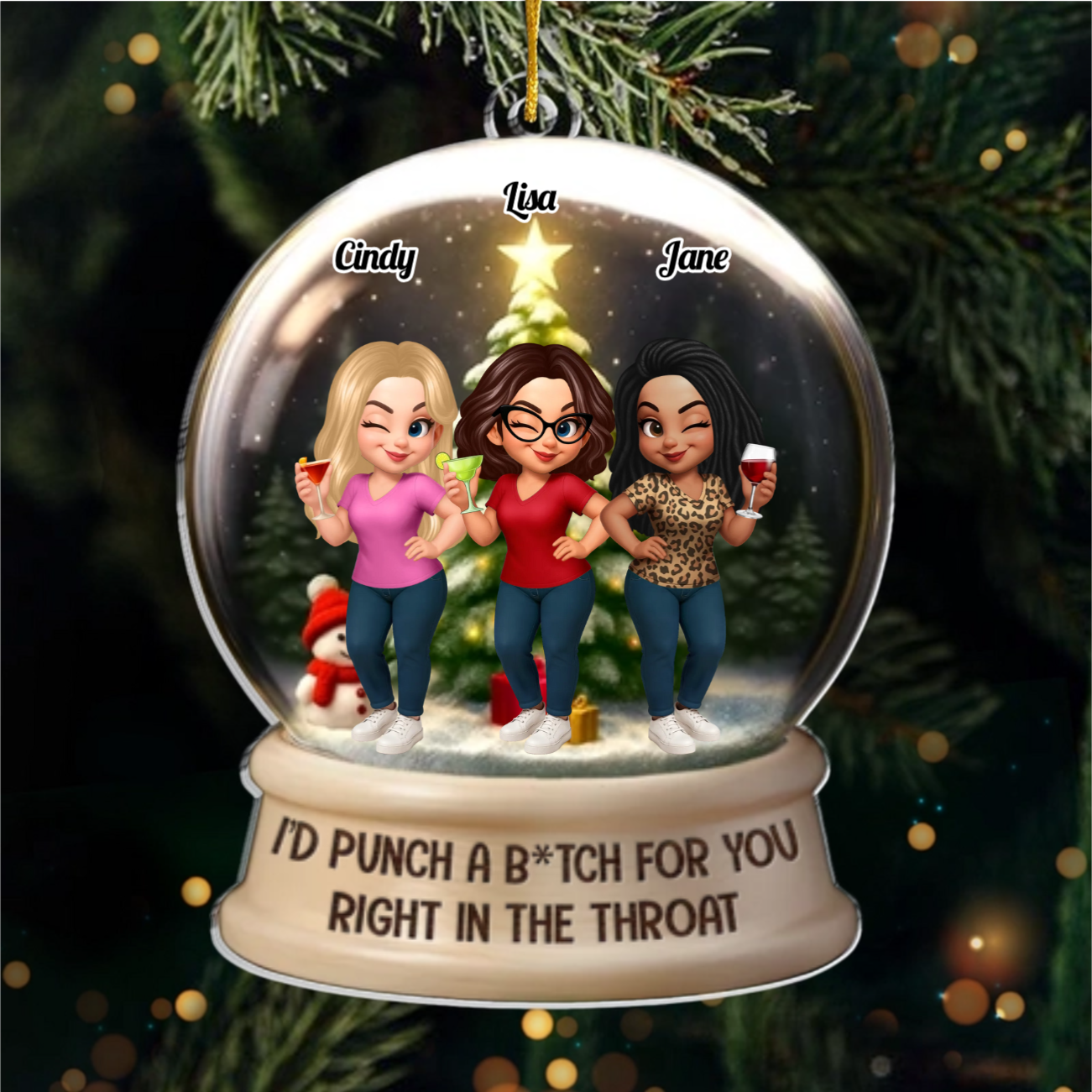 Custom Acrylic Ornament - Personalized Best Friend Christmas Birthday Gifts For Women, Besties, Sisters, BFF - Merry Moments With My Bestie