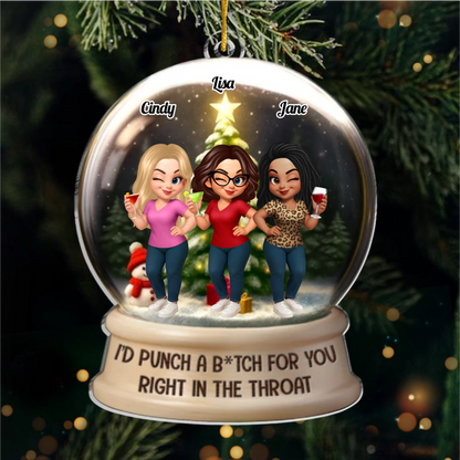 Custom Acrylic Ornament - Personalized Best Friend Christmas Birthday Gifts For Women, Besties, Sisters, BFF - Merry Moments With My Bestie