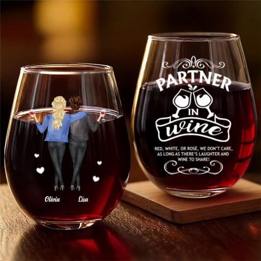 Custom Wine Glass - Personalized Best Friend Christmas Birthday Gifts For Women, Besties, Sisters, BFF - Life Sparkles With True Friends