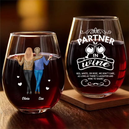 Custom Wine Glass - Personalized Best Friend Christmas Birthday Gifts For Women, Besties, Sisters, BFF - Life Sparkles With True Friends