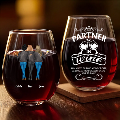 Custom Wine Glass - Personalized Best Friend Christmas Birthday Gifts For Women, Besties, Sisters, BFF - Life Sparkles With True Friends