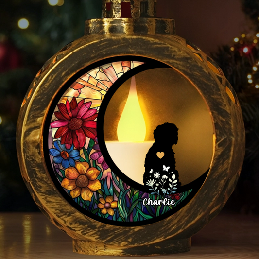 Custom Candlelight Lantern Ornament - Personalized Pet Christmas Memorial Sympathy Gifts For Dogs - Your Paw Prints Are Etched In My Heart