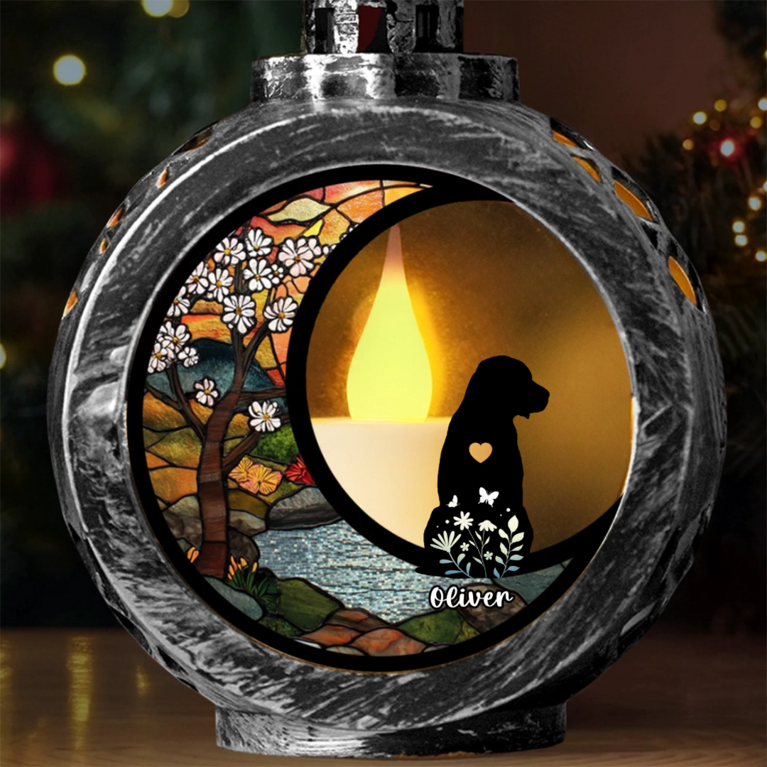 Custom Candlelight Lantern Ornament - Personalized Pet Christmas Memorial Sympathy Gifts For Dogs - Your Paw Prints Are Etched In My Heart