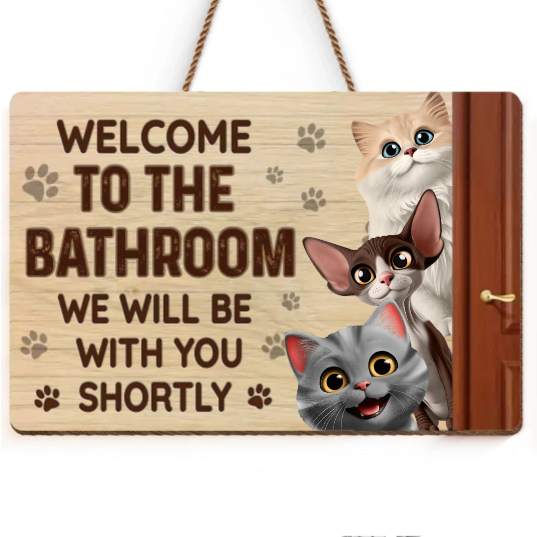Custom Wood Sign - Personalized Birthday Gifts For Cat Lovers, Cat Mom And Dad - Warning, Cat Hair Zone