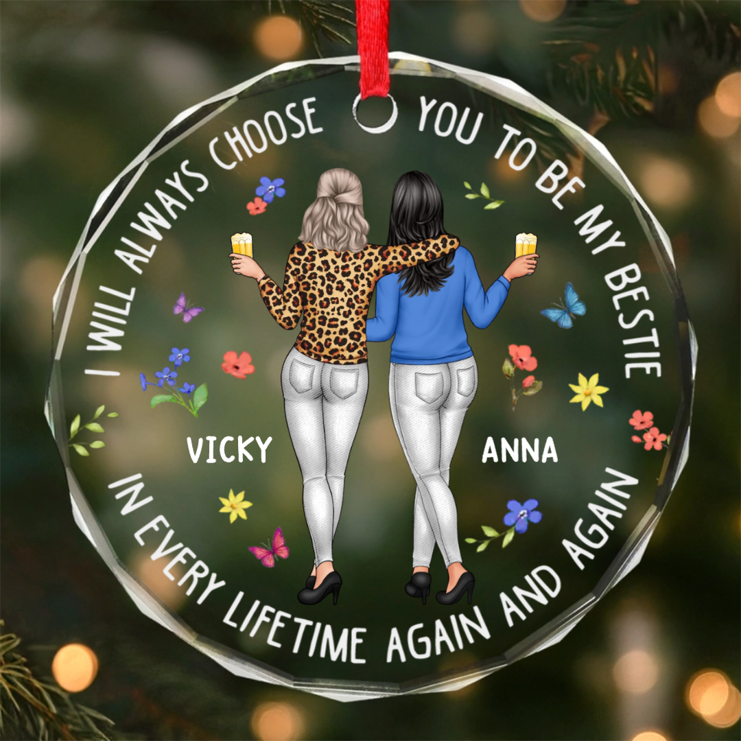 Custom Acrylic Ornament - Personalized Best Friend Christmas Birthday Gifts For Women, Besties, Sisters, BFF - Christmas Is Better With Besties