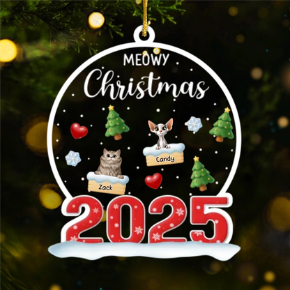 Custom Acrylic Ornament - Personalized Christmas Birthday Gifts For Dog Cat Lovers, Dog Dad And Mom, Cat Owners - Christmas Is Better With Pets