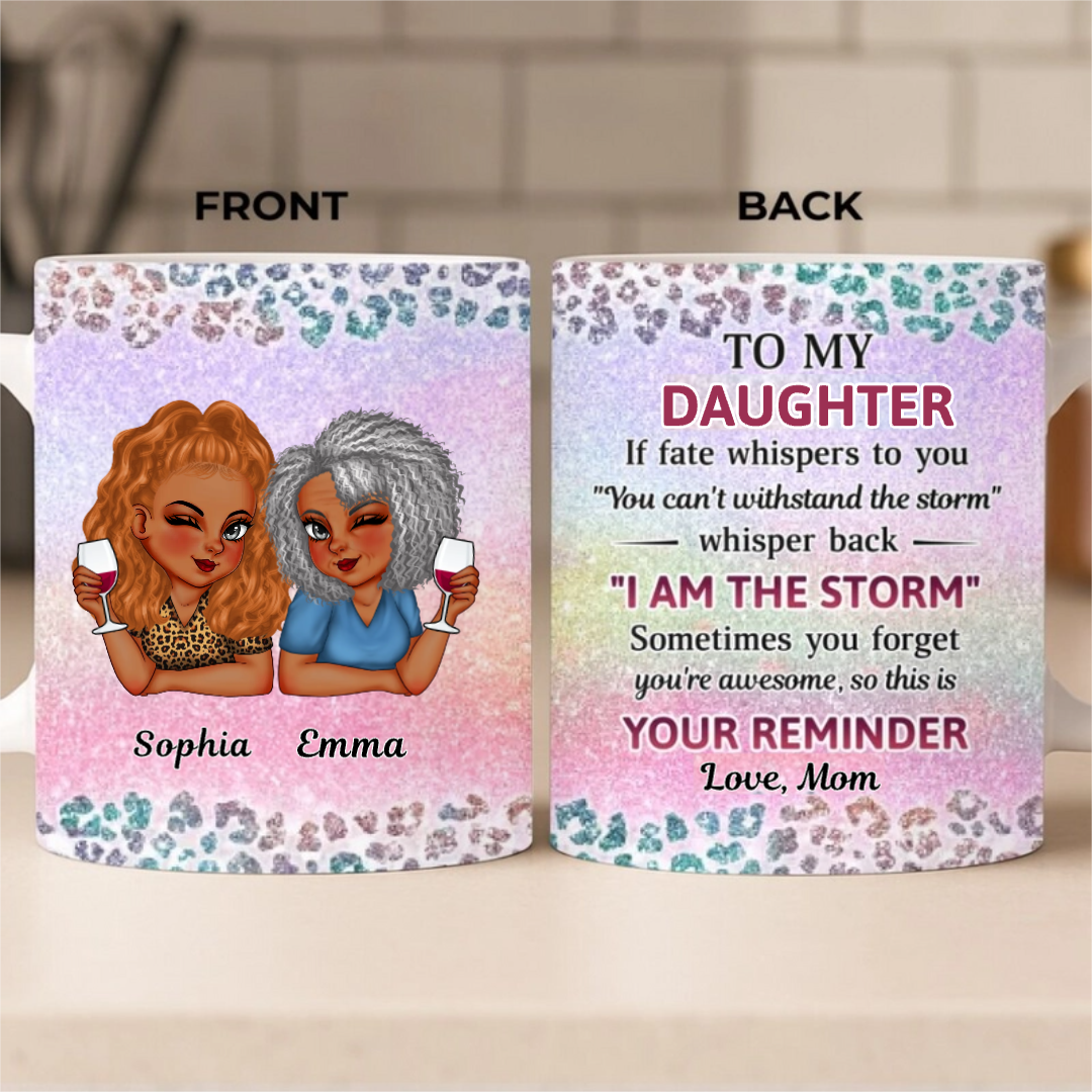 Custom Mug - Personalized Birthday Gifts For Mom, Daughter - Two Souls, One Forever Bond