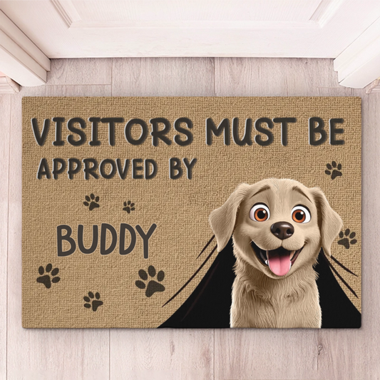 Custom Home Decor Decorative Mat - Personalized Birthday Gifts For Dog Lovers, Dog Dad And Mom - Guard Dog On Duty