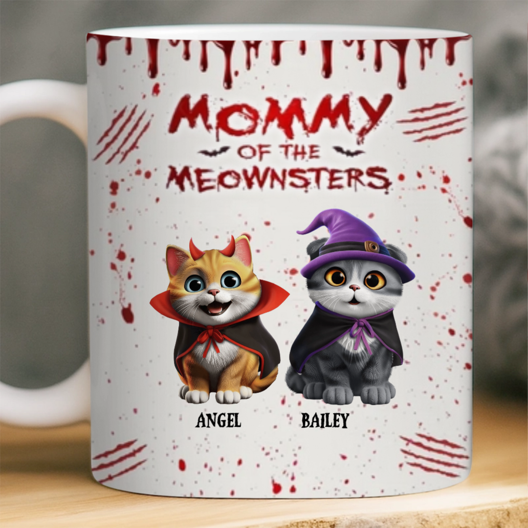 Custom Mug - Personalized Halloween Birthday Gifts For Cat Lovers, Cat Mom And Dad - Every Purr Echoes Halloween Magic