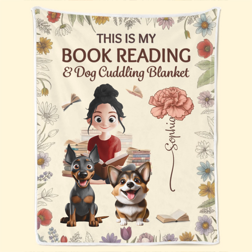 Custom Blanket - Personalized Christmas Bookish Gifts For Book Lovers, Bookworms, Dog Dad And Mom, Cat Owners - Reading Buddies Forever