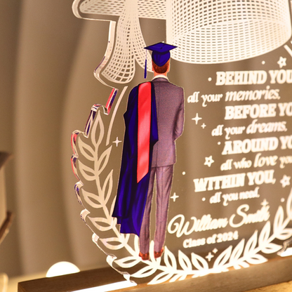 Behind You All Your Memories Graduation Gift Personalized Custom Shape Warm LED Night Light
