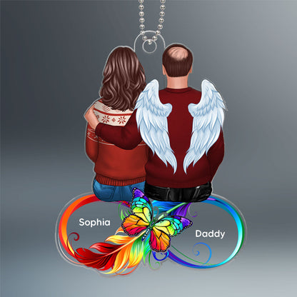 Family Memorial Sitting On Infinity Personalized Custom Shape Acrylic Ornament