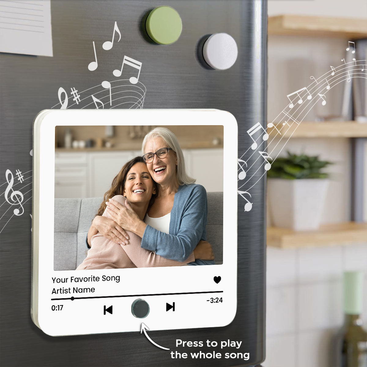 Capturing Mother Daughter Moments Favorite Song Personalized Music Fridge Magnet, Perfect Mother's Day Gift, Music Gift For Mom, Gift From Daughter