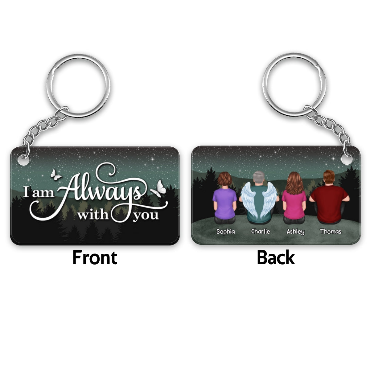 Family Brothers Sisters Siblings Keepsake Under Sky Stars Personalized Acrylic Keychain