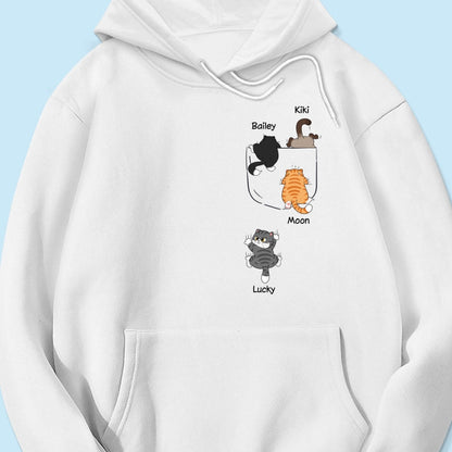 Cute Naughty Cat Climbing Pocket Personalized Shirt