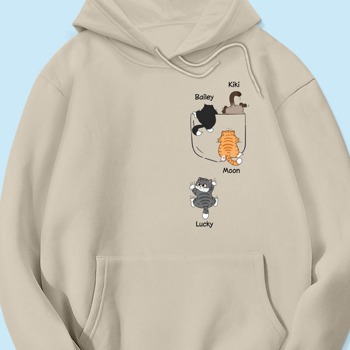 Cute Naughty Cat Climbing Pocket Personalized Shirt