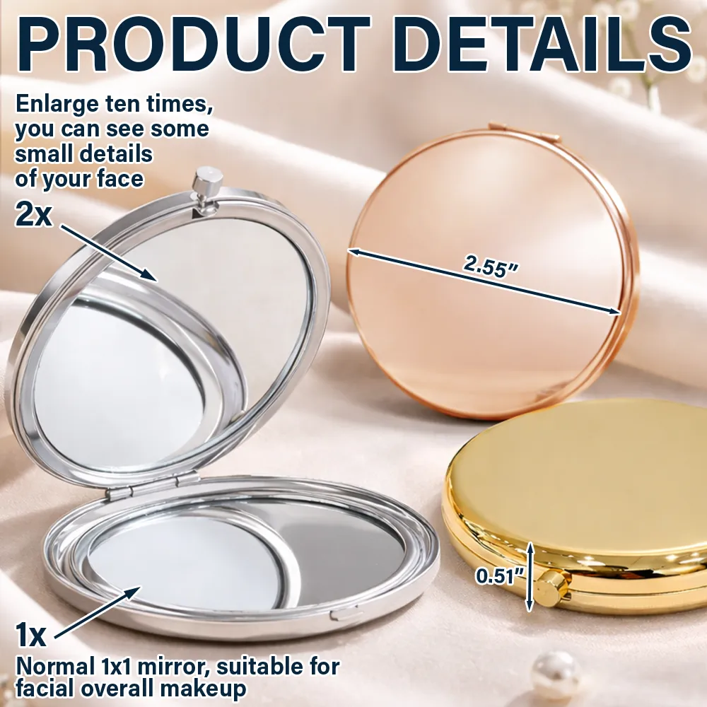 3D Effect Flower & Butterfly Monogram Shine With Love And Admiration - Personalized Compact Mirror