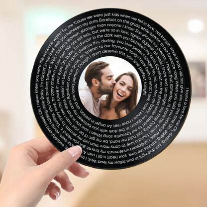 Personalized Vinyl Record with Photo, Valentines Day Gifts for Boyfriend, Girlfriend Gifts, Vinyl Record, Personalized Gifts, Song Standing Wooden Plaque