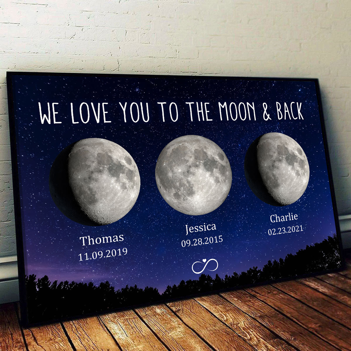 The Days You Became Our Mom Grandma Moon Phase Art Personalized Poster Home Decor