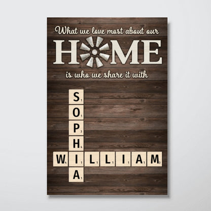 Home Is Who We Share Love With Crosswords Puzzle Art Personalized Poster