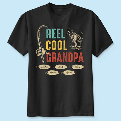 Reel Cool Grandpa Papa Fishing Camouflage Personalized Shirt, Unique 2025 Father's Day Birthday Gift For Grandpa, Dad, Husband