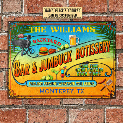 Jumbuck Summer Good Food Good Friends Customized Classic Metal Signs, Yard Sign, Grilling, Bar, Backyard