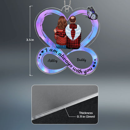 Heart Infinity Family Memorial Sitting Back View Personalized Acrylic Ornament