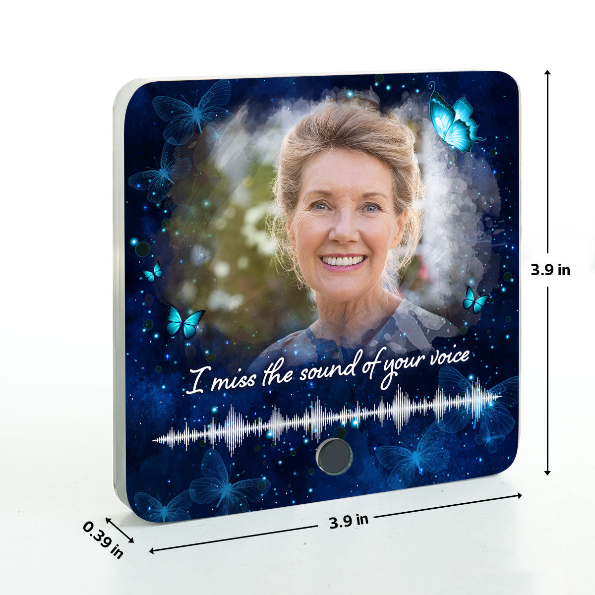 I Miss The Sound Of Your Voice Voicemail Recording Memo Memorial Keepsake Personalized Music Fridge Magnet