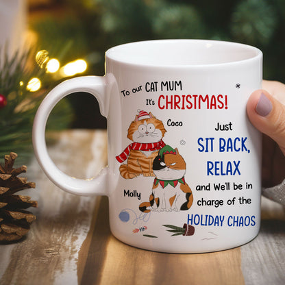 Let Cats Be In Charge Of The Chaos - Personalized Custom Coffee Mug