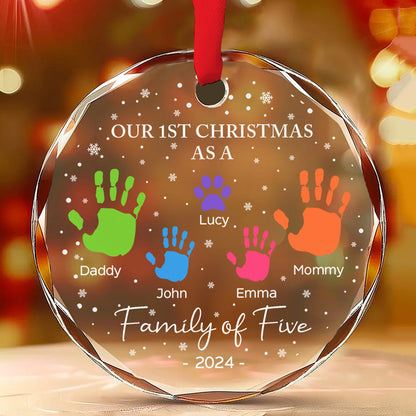 As A Family Of Four - Personalized Custom Glass Ornament