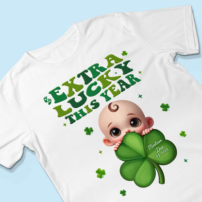 Extra Lucky This Year, St Patrick's Day Pregnancy Reveal Personalized Shirt, Pregnancy Announcement, Mom To Be