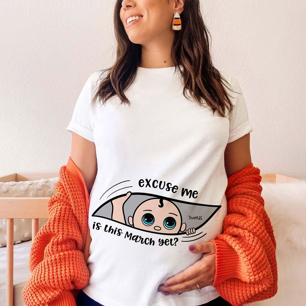 Personalized Maternity Shirt, Excuse Me Is It Yet, Pregnancy Announcement, Expecting Parents