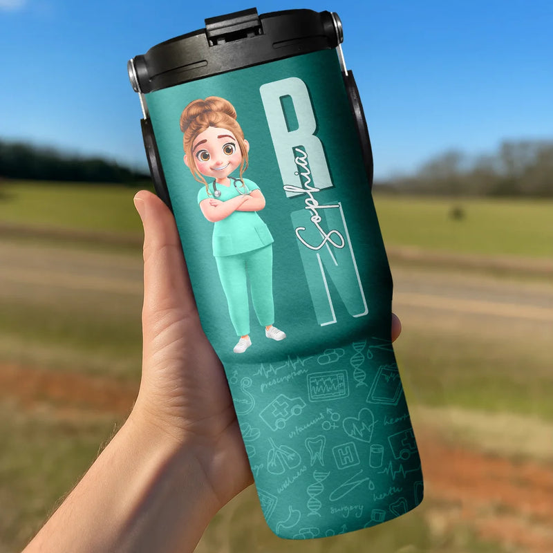 Job Title 3D Effect Nurse - Personalized 30oz Tumbler With Handle