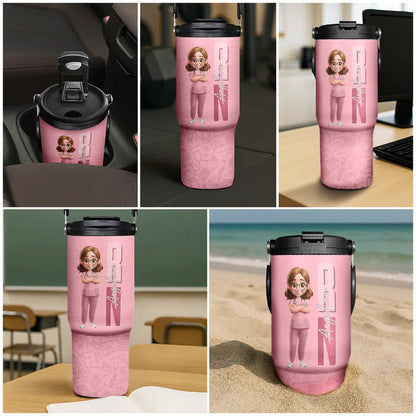 Job Title 3D Effect Nurse - Personalized 30oz Tumbler With Handle
