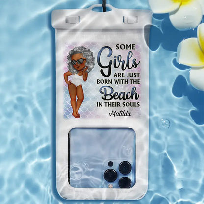 Just A Girl Who Loves Beaches Summer Vacation Traveling - Personalized Waterproof Phone Pouch Phone Case The Next Custom Gift