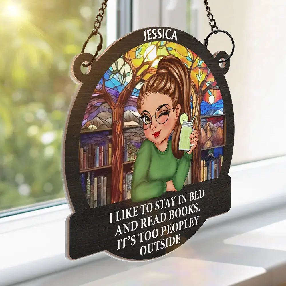 Just A Girl Who Loves Books Women - Personalized Window Hanging Suncatcher Ornament Hanging Suncatcher Ornament The Next Custom Gift