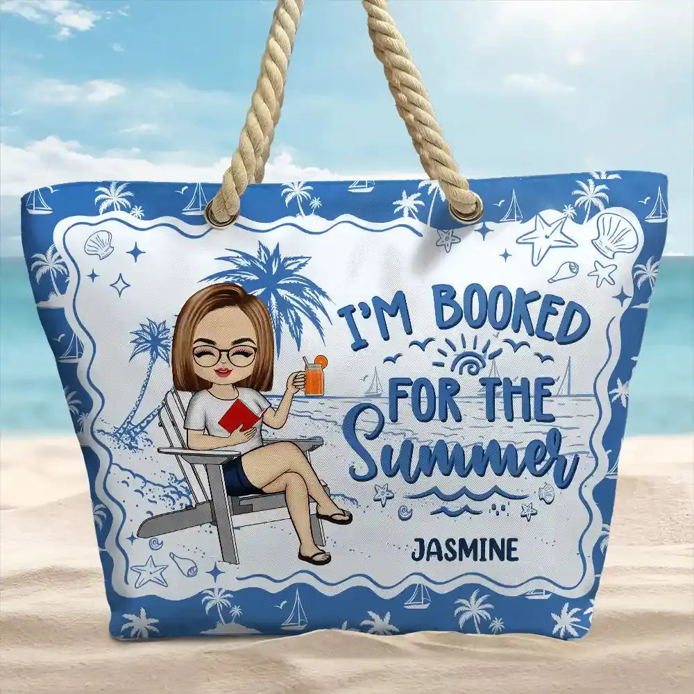 Just Read A Book And Chill - Personalized Beach Bag Beach Bag The Next Custom Gift