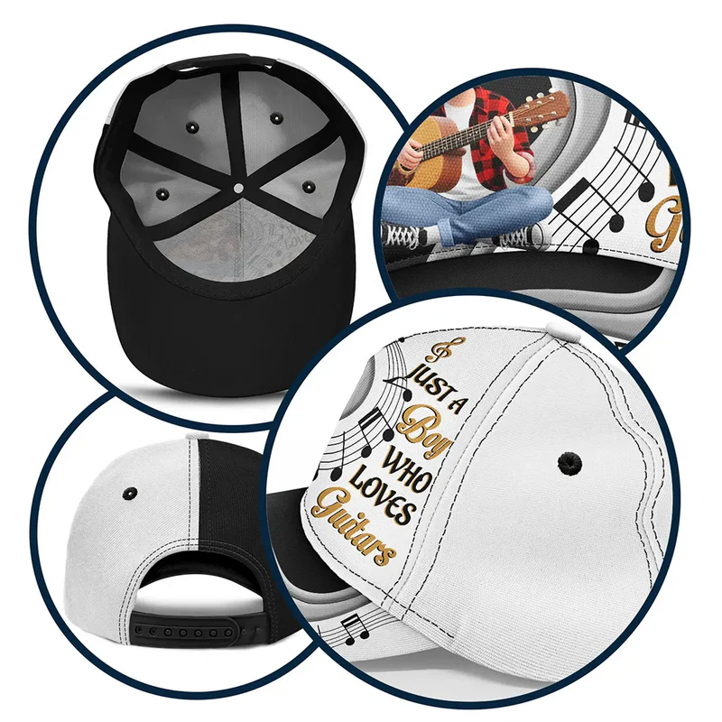 Just A Boy Girl Who Loves Guitars 3D Effect - Personalized Classic Cap