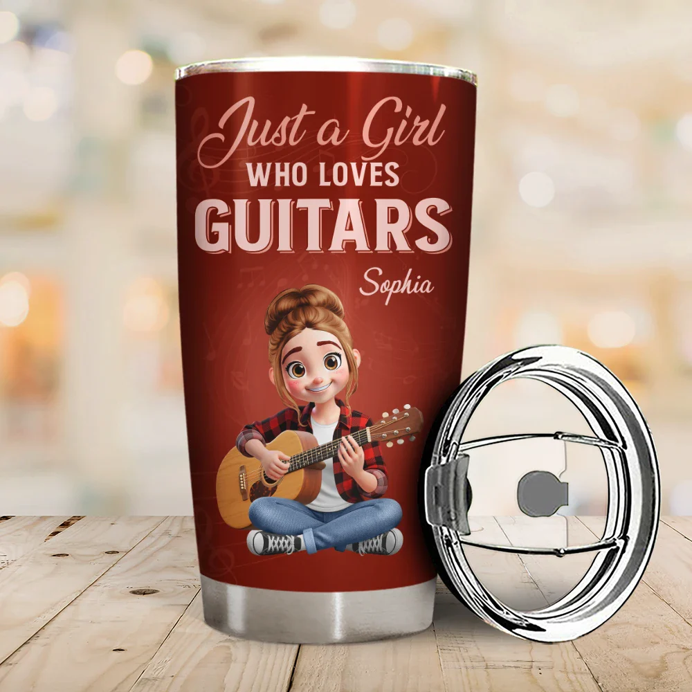 Just A Boy Who Loves Guitars - Personalized Tumbler