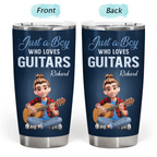 Just A Boy Who Loves Guitars - Personalized Tumbler