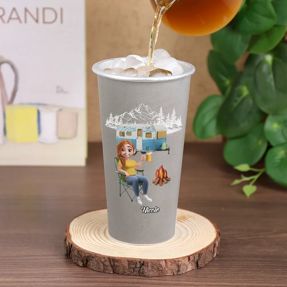 Just A Girl Boy Who Loves Camping 3D Effect - Personalized Aluminum Color Changing Cup