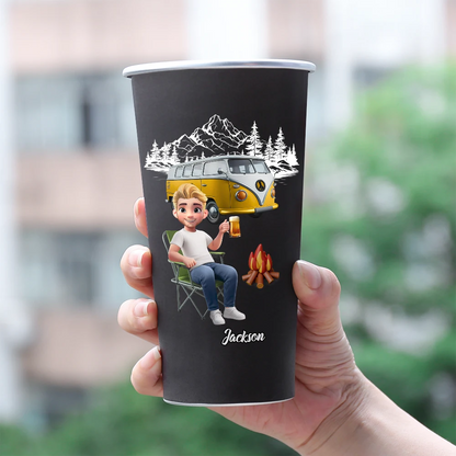Just A Girl Boy Who Loves Camping 3D Effect - Personalized Aluminum Color Changing Cup