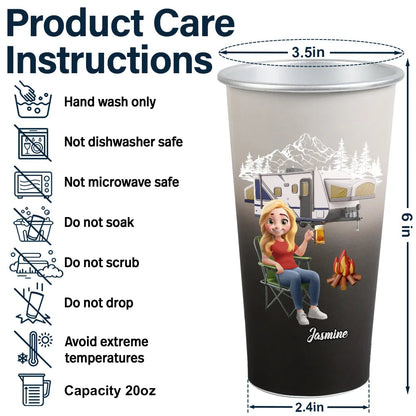 Just A Girl Boy Who Loves Camping 3D Effect - Personalized Aluminum Color Changing Cup