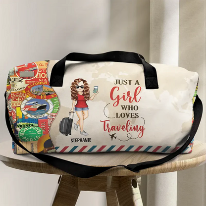 Just A Girl Boy Who Loves Traveling - Personalized Duffle Bag