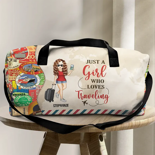 Just A Girl Boy Who Loves Traveling - Personalized Duffle Bag