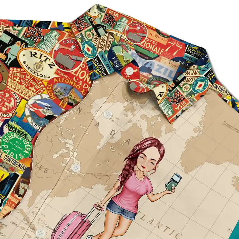 Just A Girl Boy Who Loves Traveling - Personalized Hawaiian Shirt