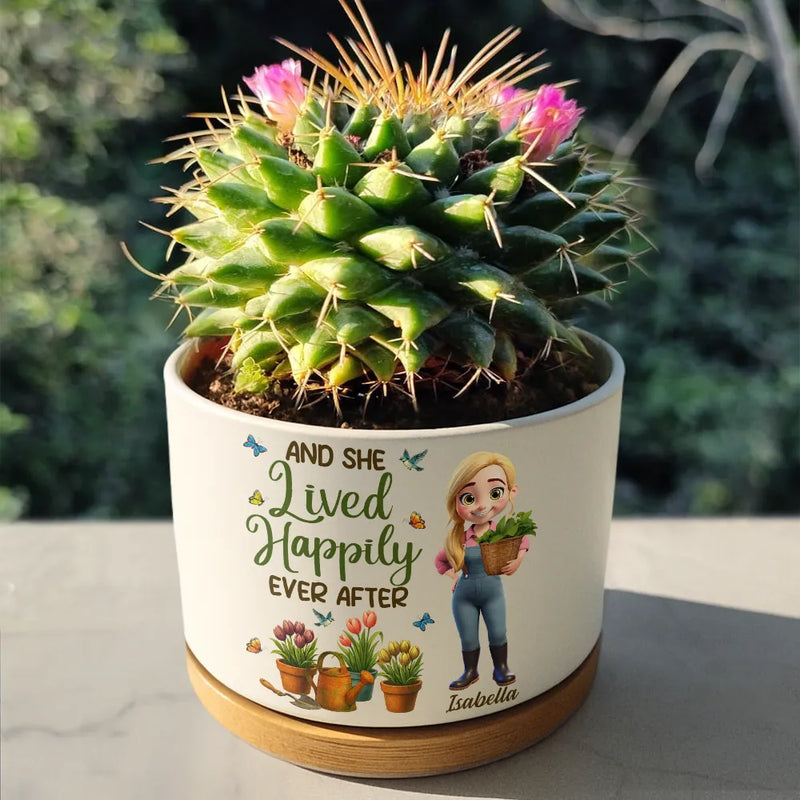 Just A Girl Who Loves Gardening - Personalized Ceramic Plant Pot